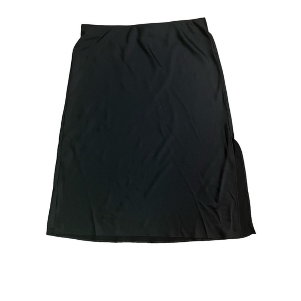 A New Day Black Silk Skirt XL Womens Elastic Waist Casual